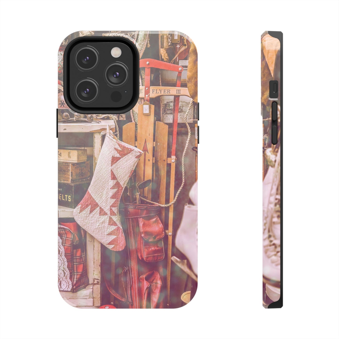 Vintage Ski Gear phone case | Retro winter sports collage