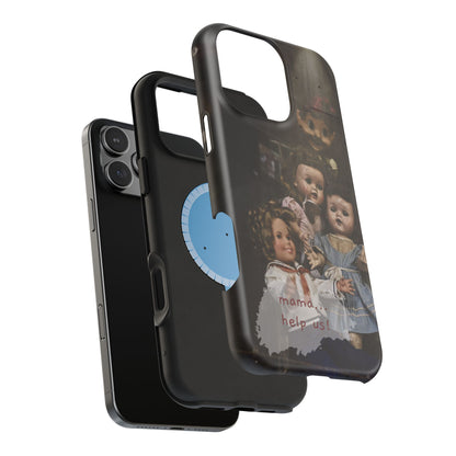 Personalized Creepy Doll MagSafe Tough Phone Case – Gothic Vintage Graphic
