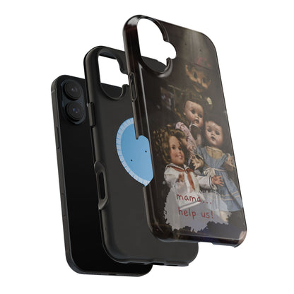 Personalized Creepy Doll MagSafe Tough Phone Case – Gothic Vintage Graphic