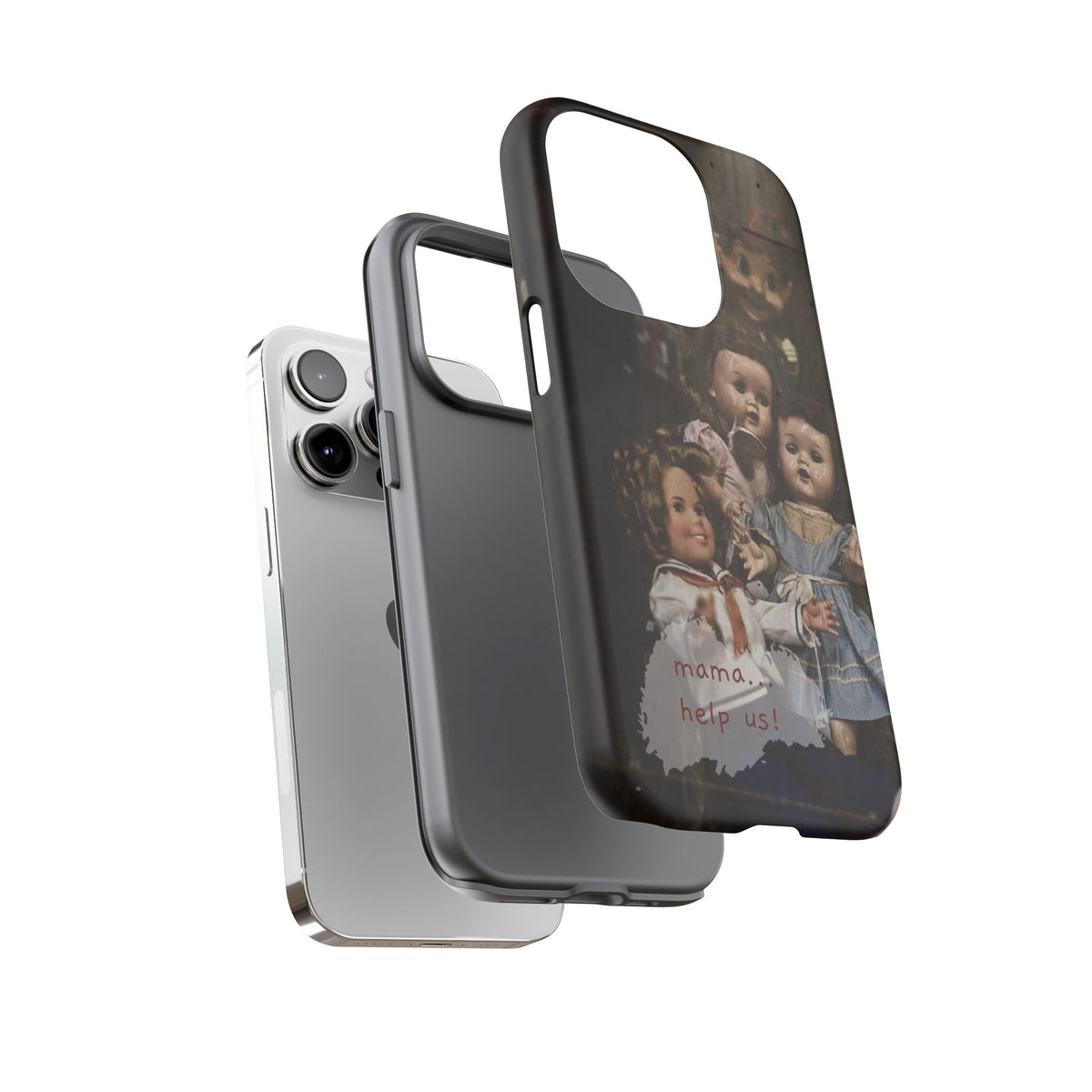 Personalized Creepy Doll Tough Phone Case – Gothic Vintage Graphic