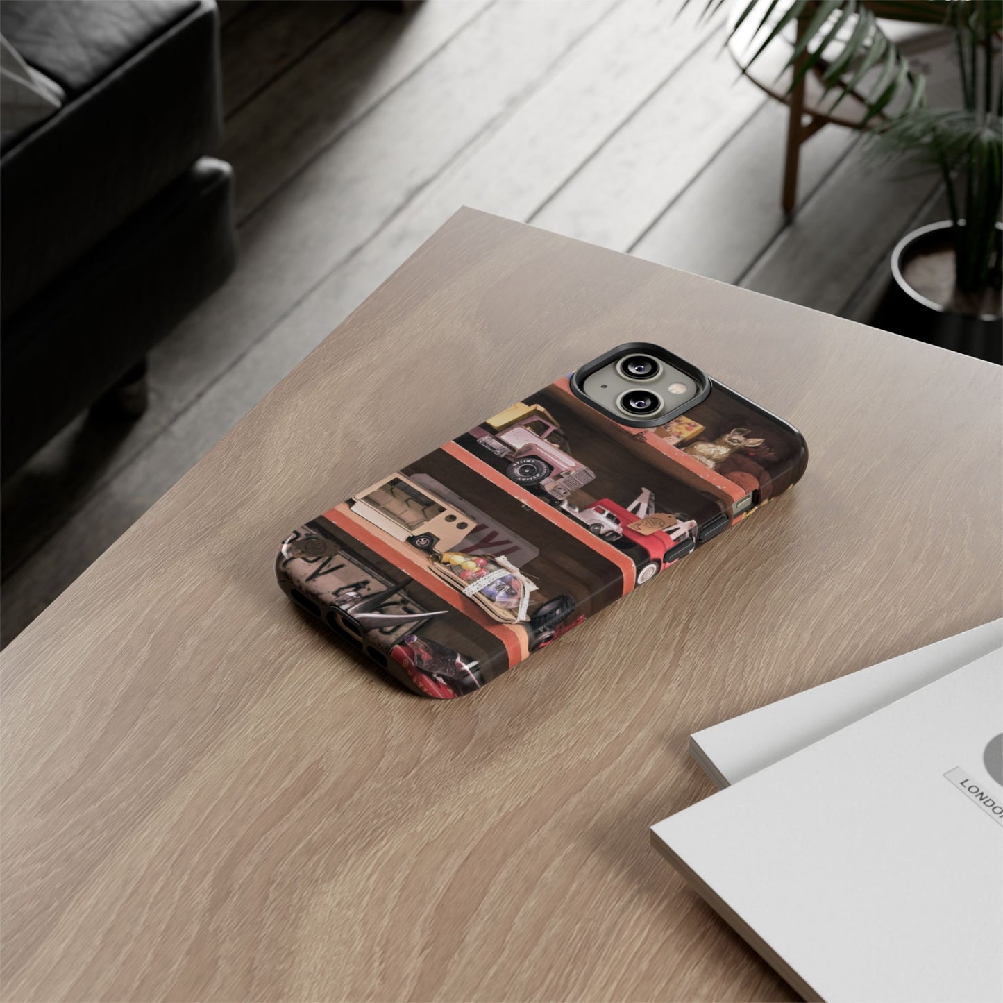 Vintage Toy Shelf Tough Phone Case, Nostalgic Collector Gift for iPhone, Samsung & Google Pixel