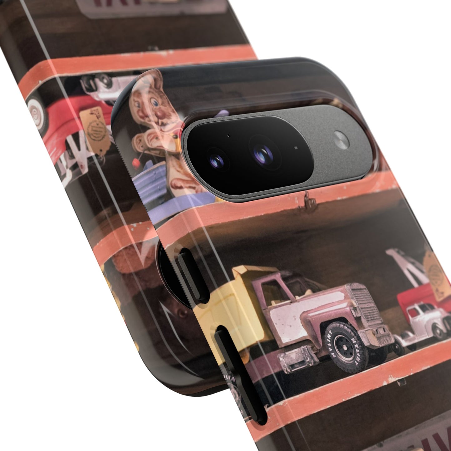 Vintage Toy Shelf Tough Phone Case, Nostalgic Collector Gift for iPhone, Samsung & Google Pixel