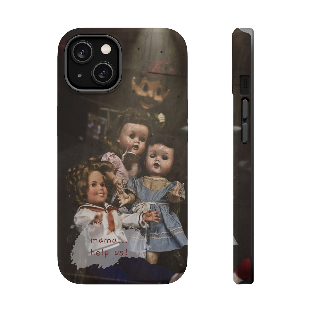 Personalized Creepy Doll MagSafe Tough Phone Case – Gothic Vintage Graphic