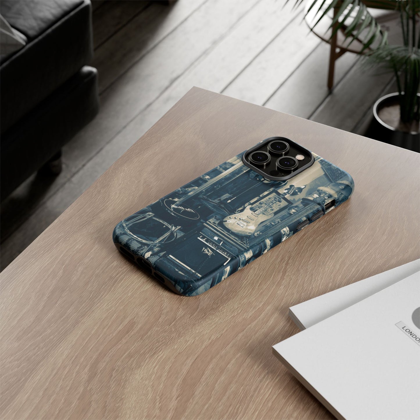 Guitar Vintage Phone Case, Tough Cases, Music Lover Gift, Rock & Roll Accessories, Unique Guitar Artwork, Phone Protection