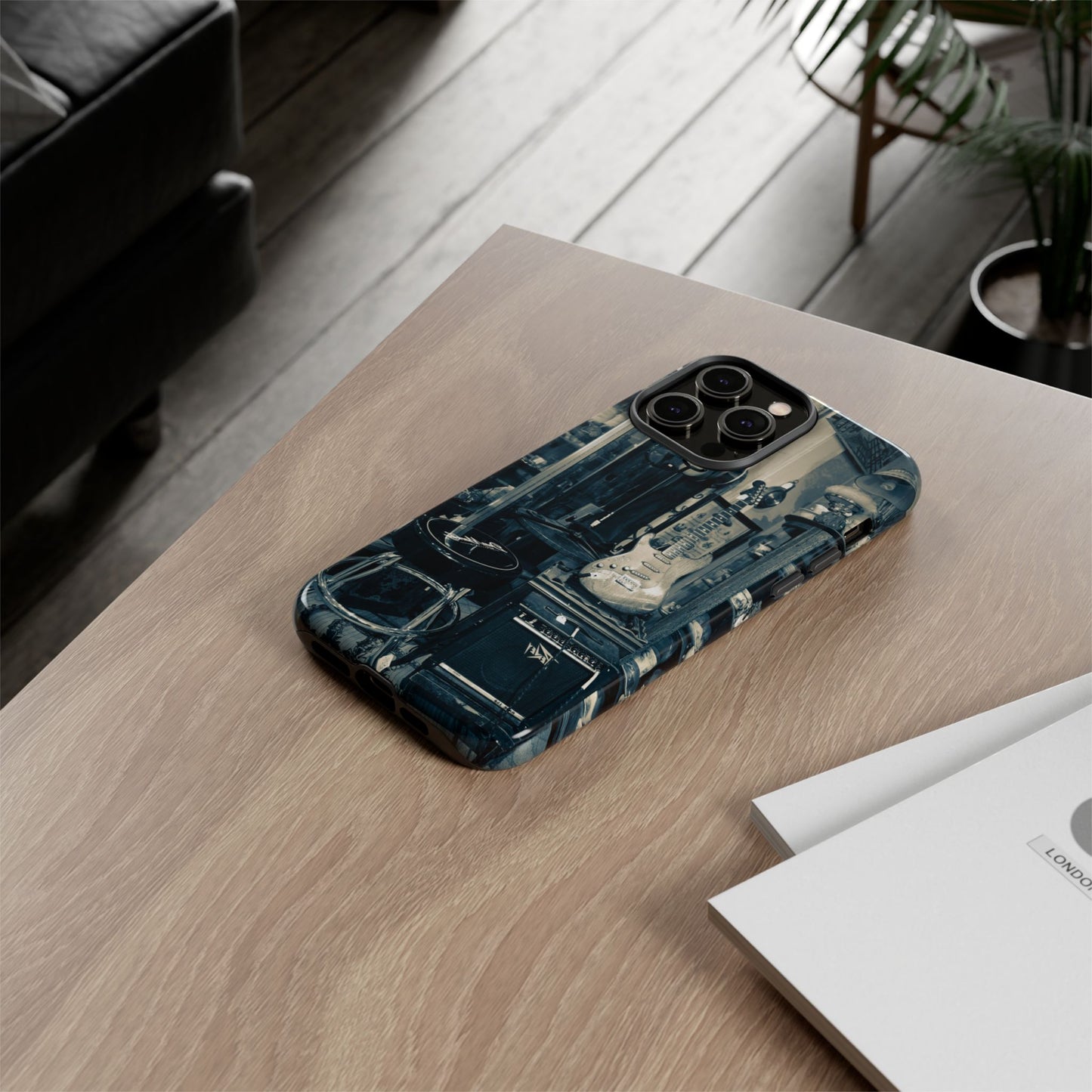 Guitar Vintage Phone Case, Tough Cases, Music Lover Gift, Rock & Roll Accessories, Unique Guitar Artwork, Phone Protection