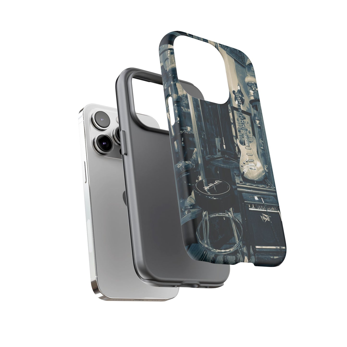Guitar Vintage Phone Case, Tough Cases, Music Lover Gift, Rock & Roll Accessories, Unique Guitar Artwork, Phone Protection