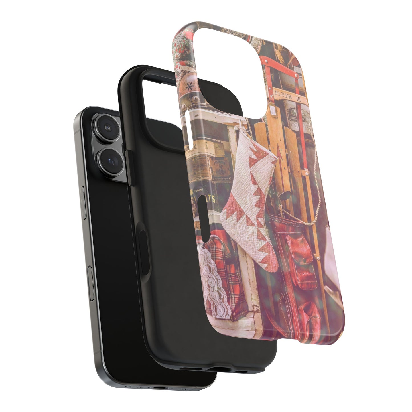 Vintage Ski Gear phone case | Retro winter sports collage