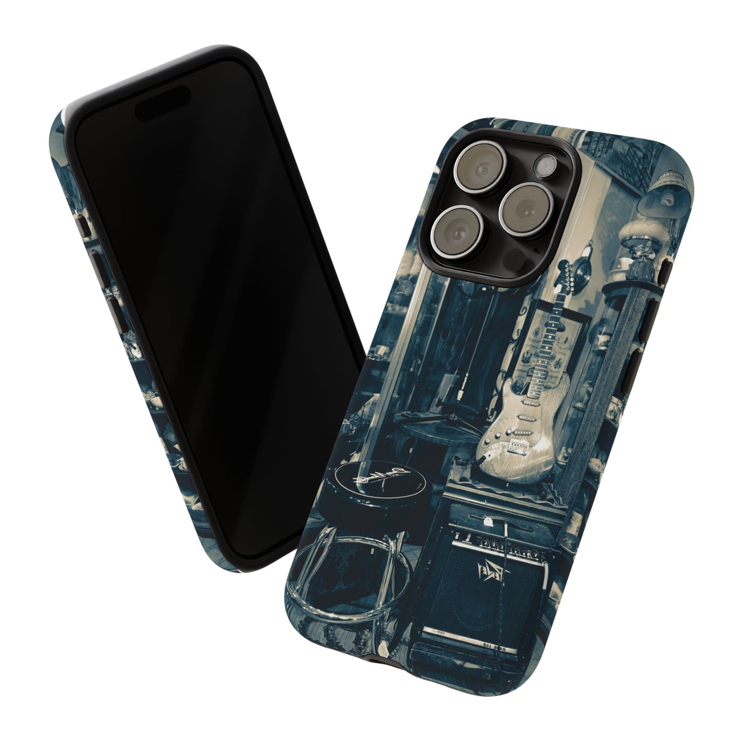 Guitar Vintage Phone Case, Tough Cases, Music Lover Gift, Rock & Roll Accessories, Unique Guitar Artwork, Phone Protection