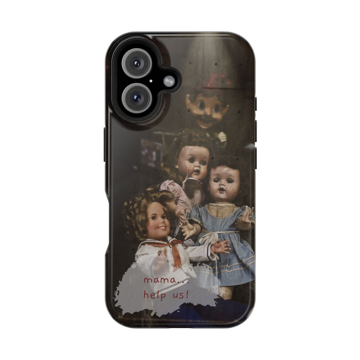Personalized Creepy Doll MagSafe Tough Phone Case – Gothic Vintage Graphic