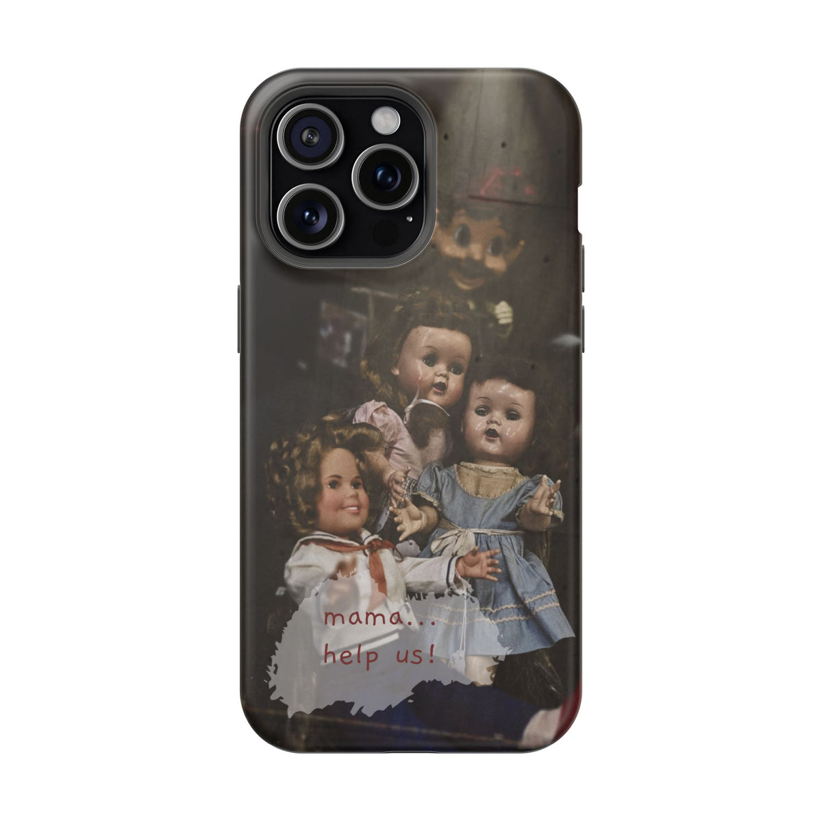 Personalized Creepy Doll MagSafe Tough Phone Case – Gothic Vintage Graphic