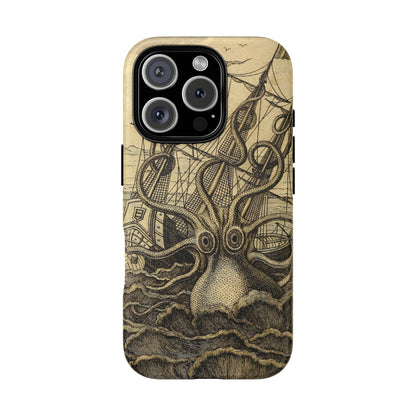 Vintage Kraken Tough Phone Case – Nautical Sea Monster Graphic