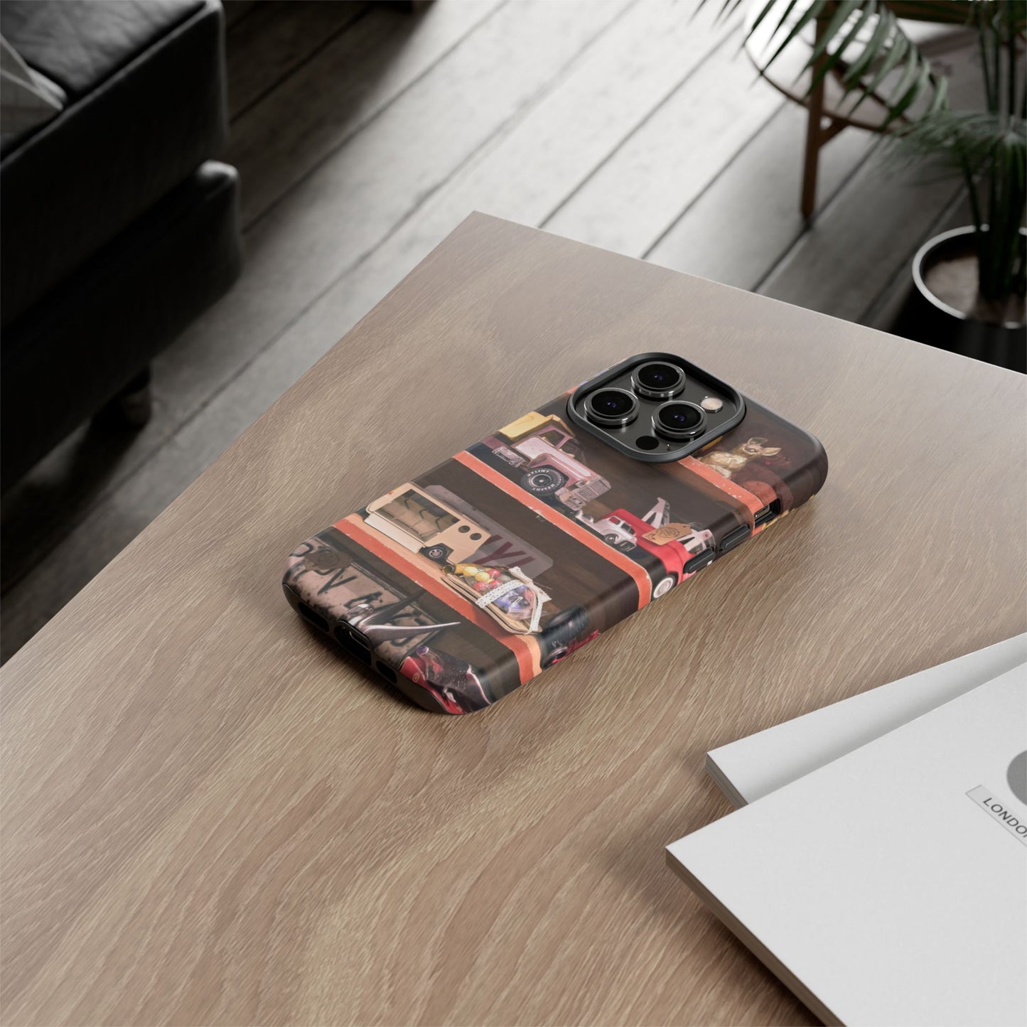 Vintage Toy Shelf Tough Phone Case, Nostalgic Collector Gift for iPhone, Samsung & Google Pixel