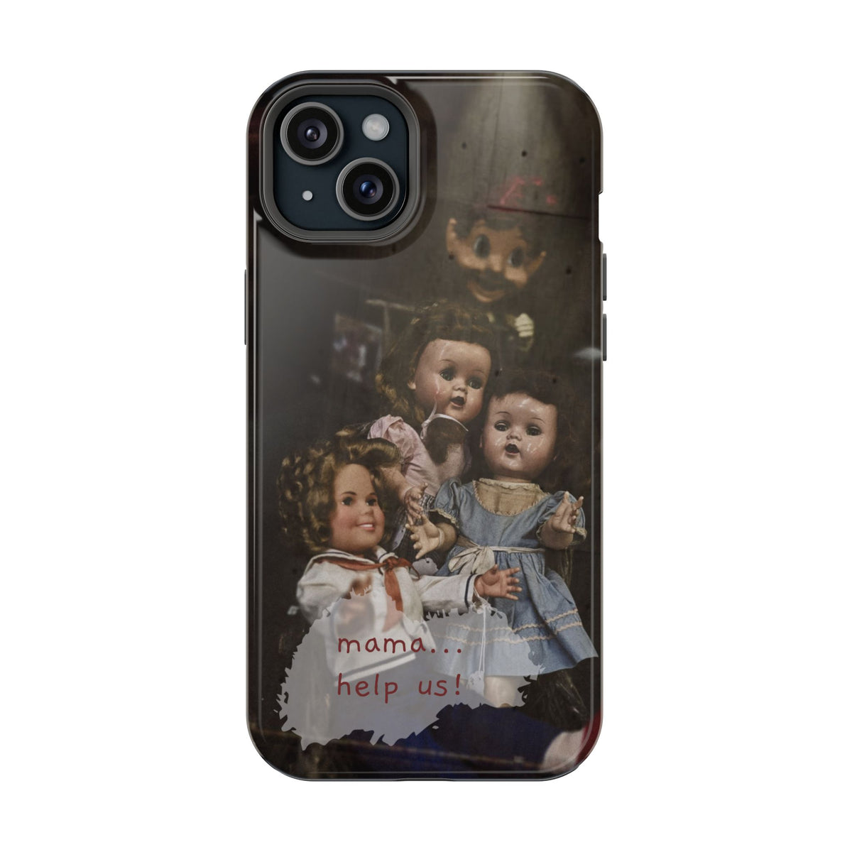 Personalized Creepy Doll MagSafe Tough Phone Case – Gothic Vintage Graphic
