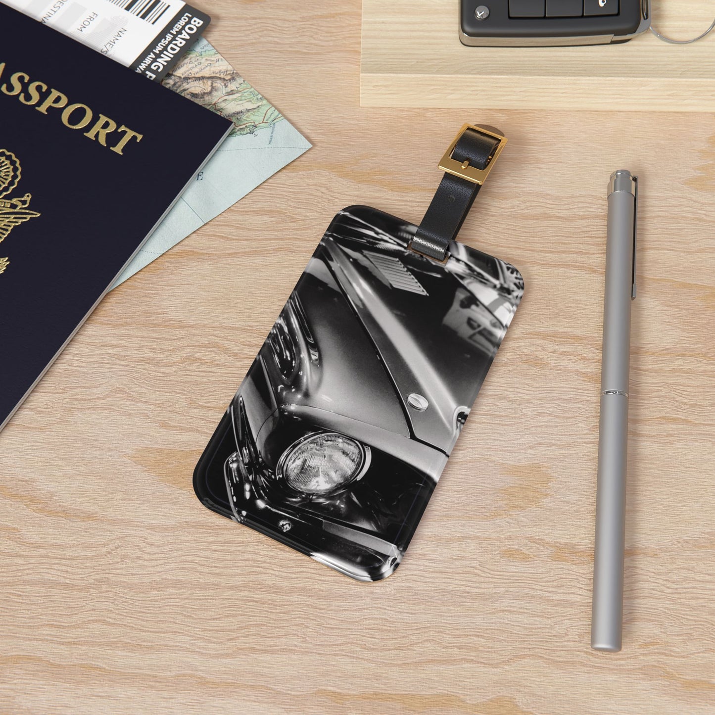 Vintage Mustang Luggage Tag— Timeless Muscle in Motion