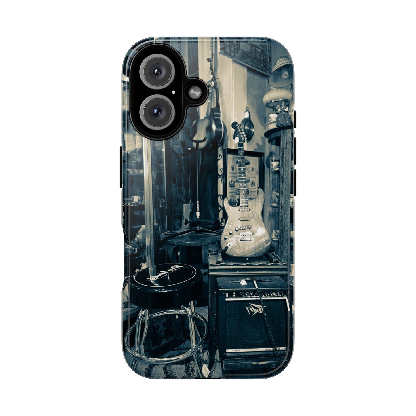 Guitar Vintage Phone Case, Tough Cases, Music Lover Gift, Rock & Roll Accessories, Unique Guitar Artwork, Phone Protection