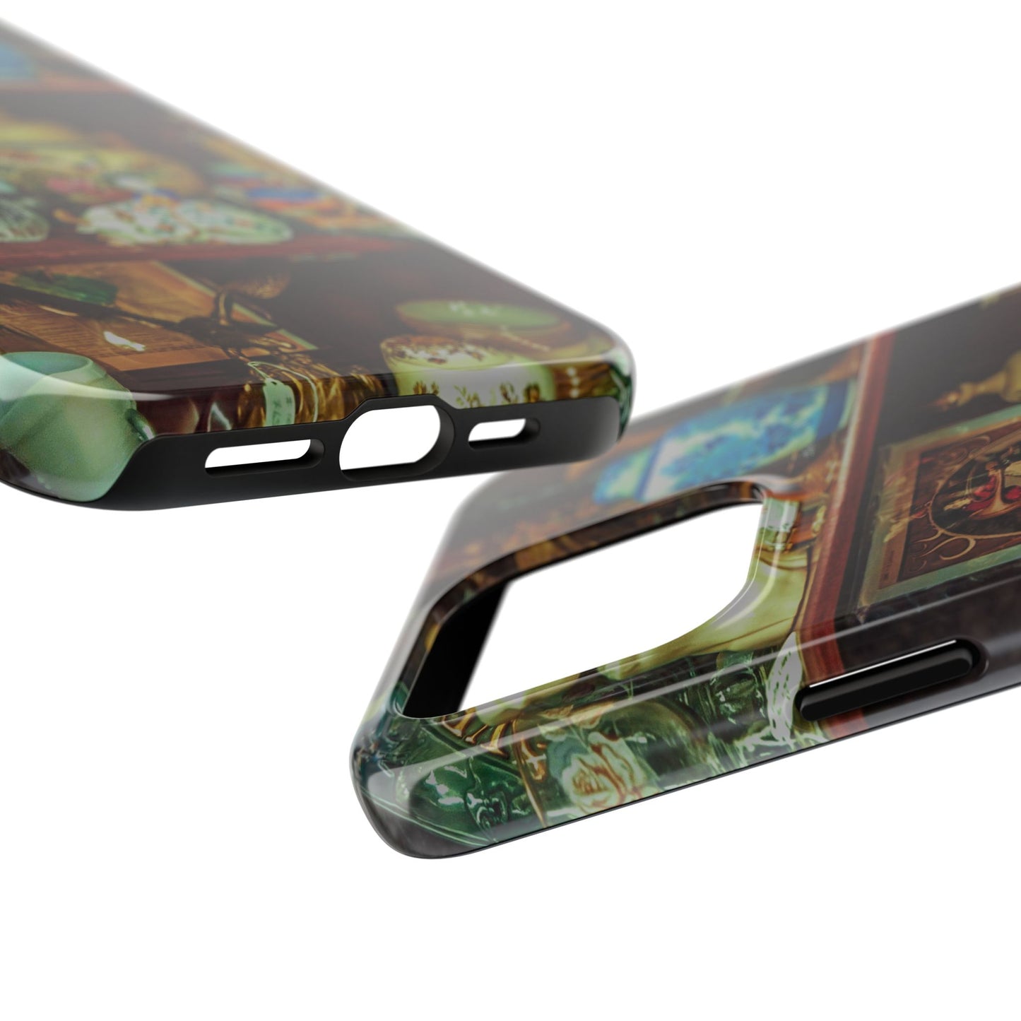 Vintage Curio Cabinet Tough Phone Case, Antique Shelf iPhone & Samsung Cover, Gift for Vintage Decor Lovers