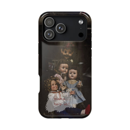 Personalized Creepy Doll MagSafe Tough Phone Case – Gothic Vintage Graphic