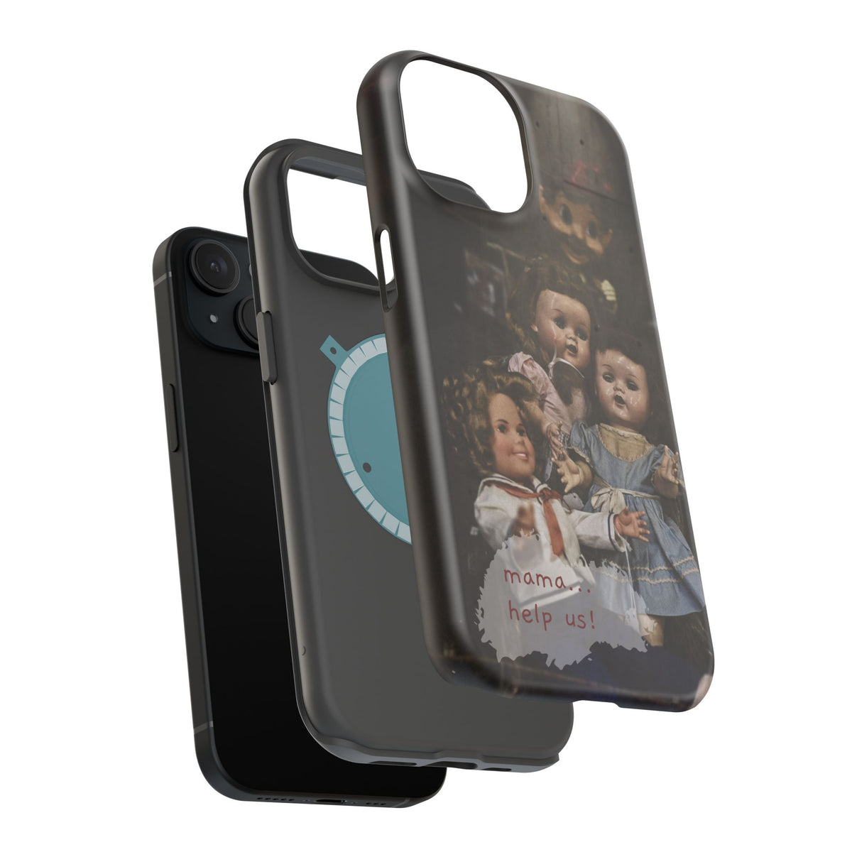 Personalized Creepy Doll MagSafe Tough Phone Case – Gothic Vintage Graphic