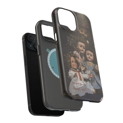 Personalized Creepy Doll MagSafe Tough Phone Case – Gothic Vintage Graphic