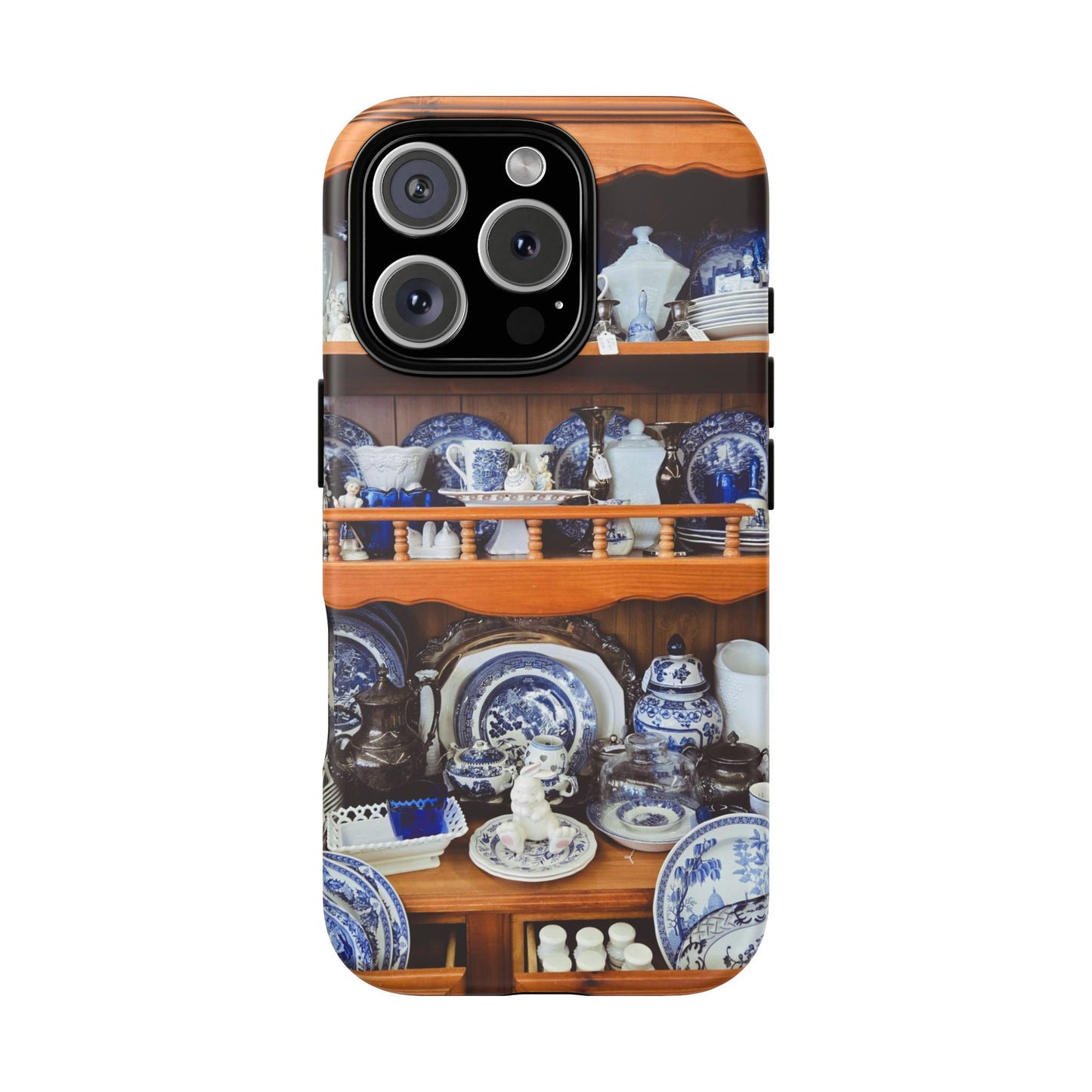 Blue & White Curio Charm Tough Phone Case. Classic China-Inspired Design with Timeless Elegance for Your iPhone, Samsung, or Google Pixel