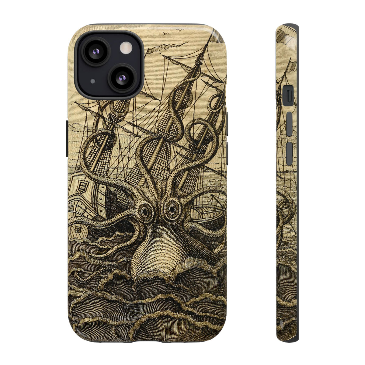 Vintage Kraken Tough Phone Case – Nautical Sea Monster Graphic