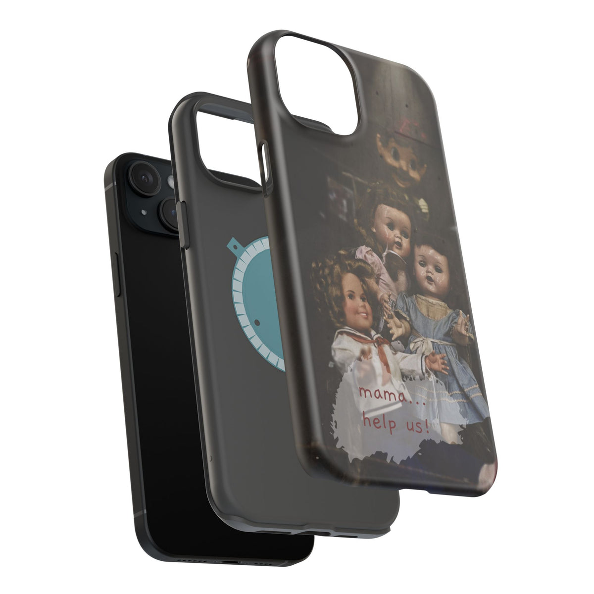 Personalized Creepy Doll MagSafe Tough Phone Case – Gothic Vintage Graphic