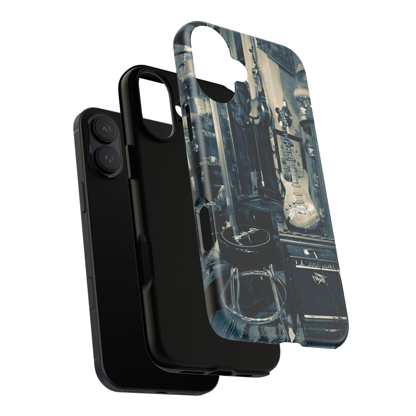 Guitar Vintage Phone Case, Tough Cases, Music Lover Gift, Rock & Roll Accessories, Unique Guitar Artwork, Phone Protection