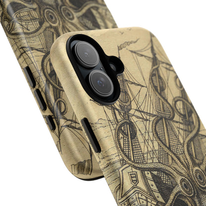 Vintage Kraken Tough Phone Case – Nautical Sea Monster Graphic