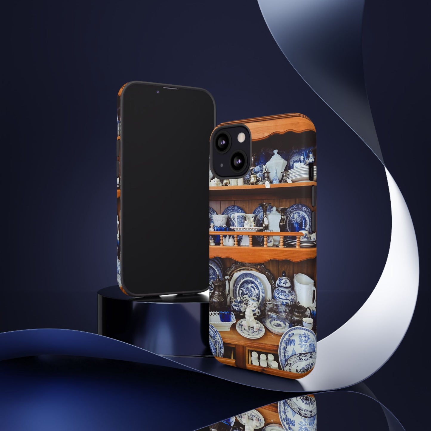 Blue & White Curio Charm Tough Phone Case. Classic China-Inspired Design with Timeless Elegance for Your iPhone, Samsung, or Google Pixel