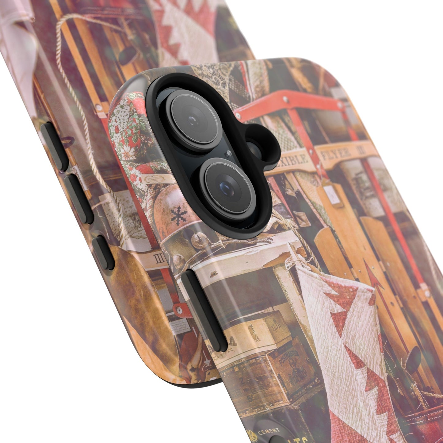 Vintage Ski Gear phone case | Retro winter sports collage