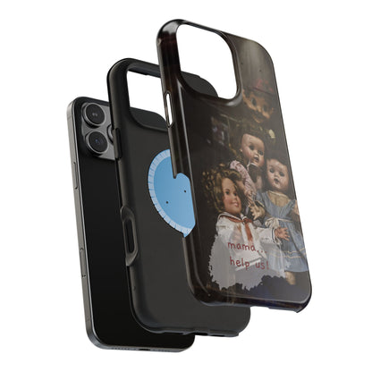 Personalized Creepy Doll MagSafe Tough Phone Case – Gothic Vintage Graphic