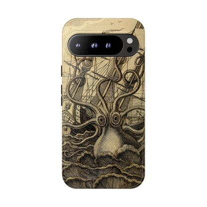 Vintage Kraken Tough Phone Case – Nautical Sea Monster Graphic