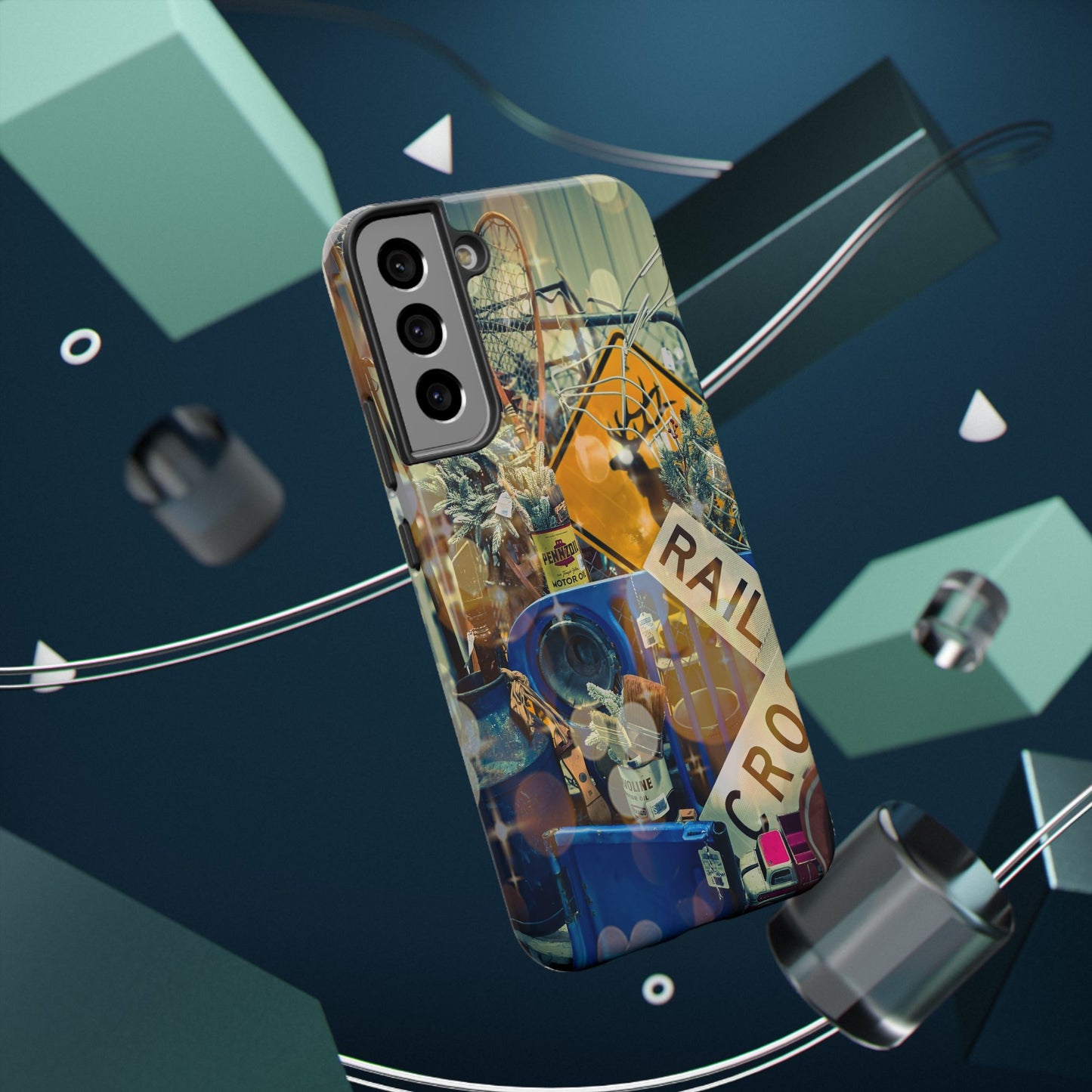 Vintage Railroad Crossing Collage Phone Case