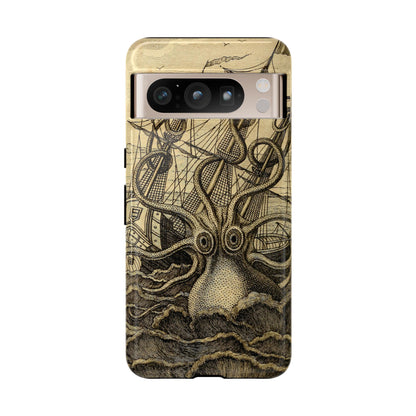 Vintage Kraken Tough Phone Case – Nautical Sea Monster Graphic