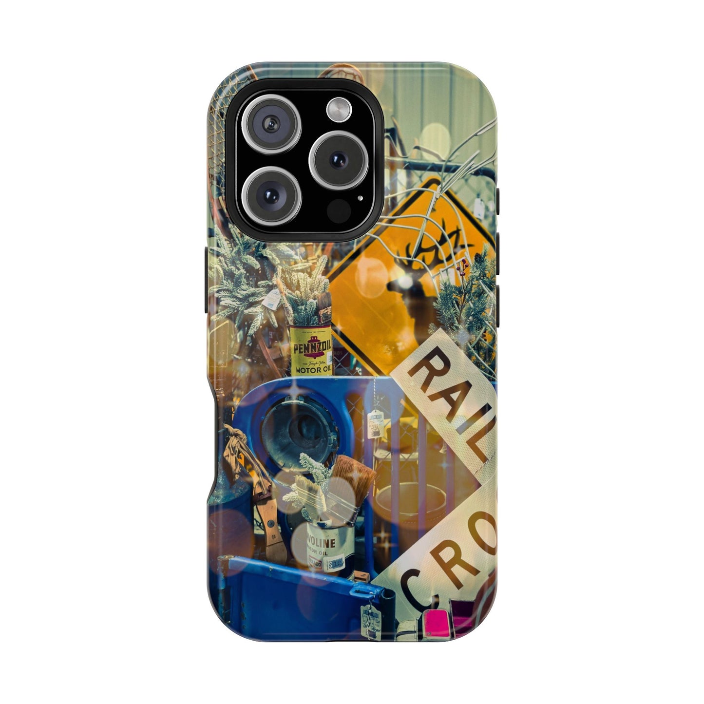 Vintage Railroad Crossing Collage Phone Case