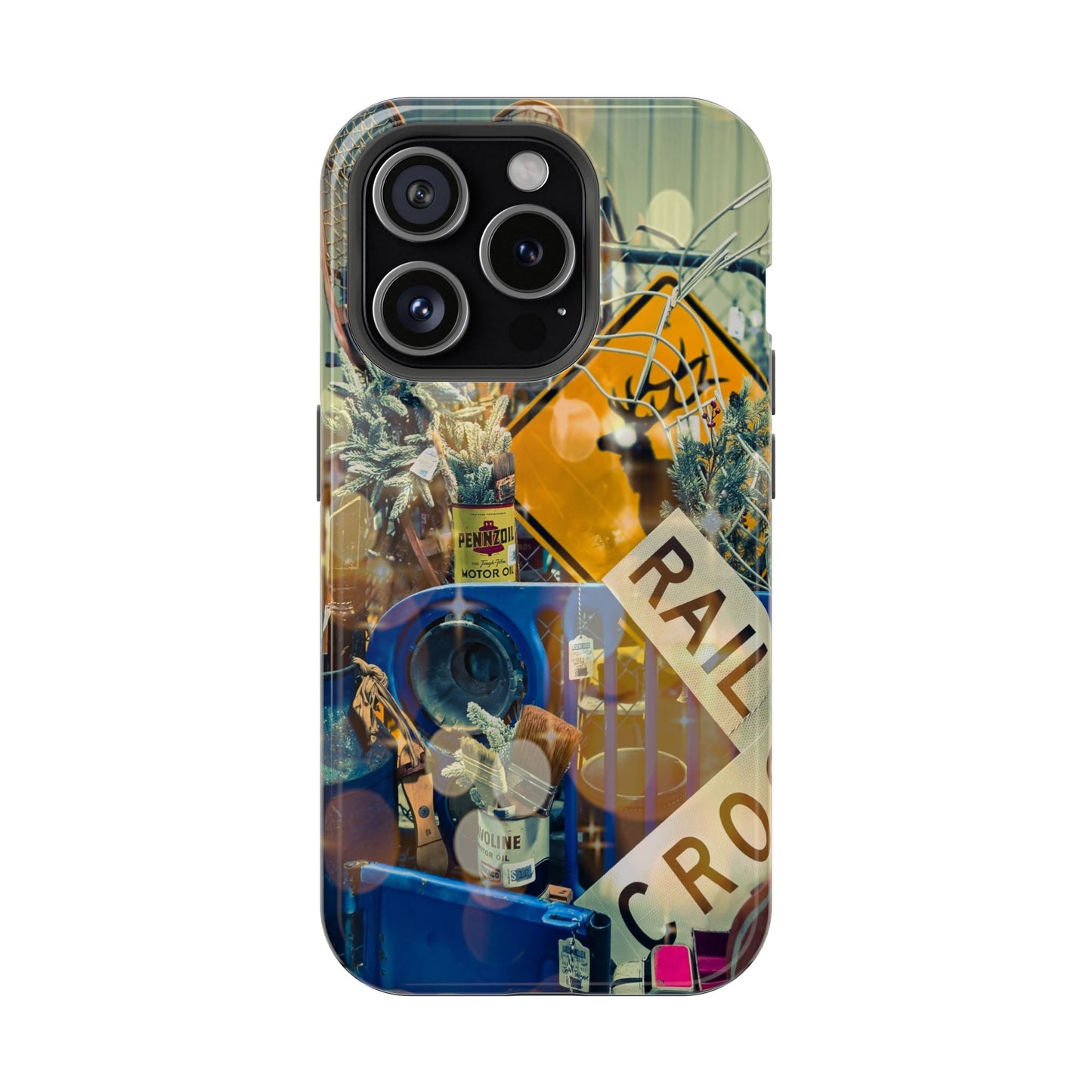 Vintage Railroad Crossing Collage Phone Case