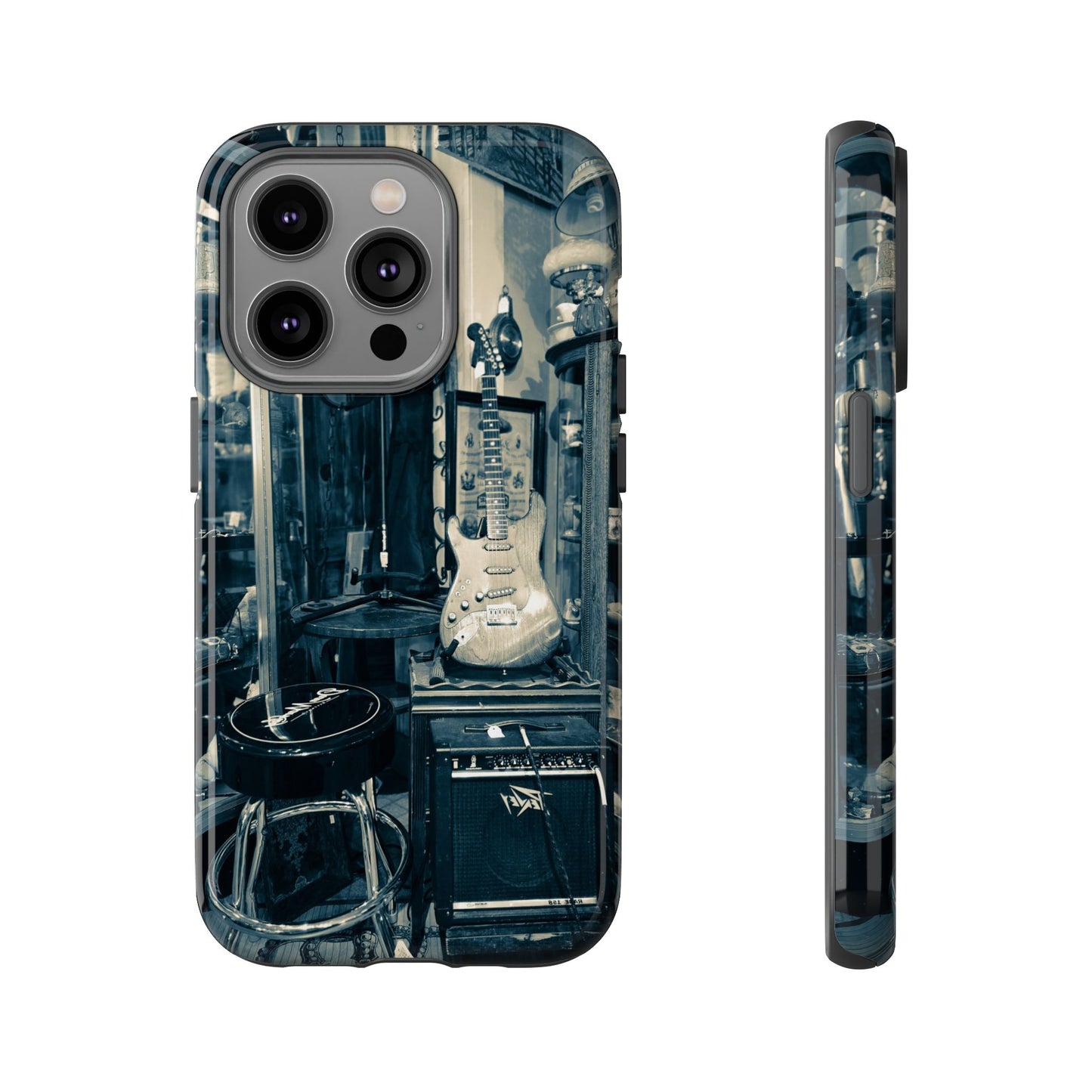 Guitar Vintage Phone Case, Tough Cases, Music Lover Gift, Rock & Roll Accessories, Unique Guitar Artwork, Phone Protection