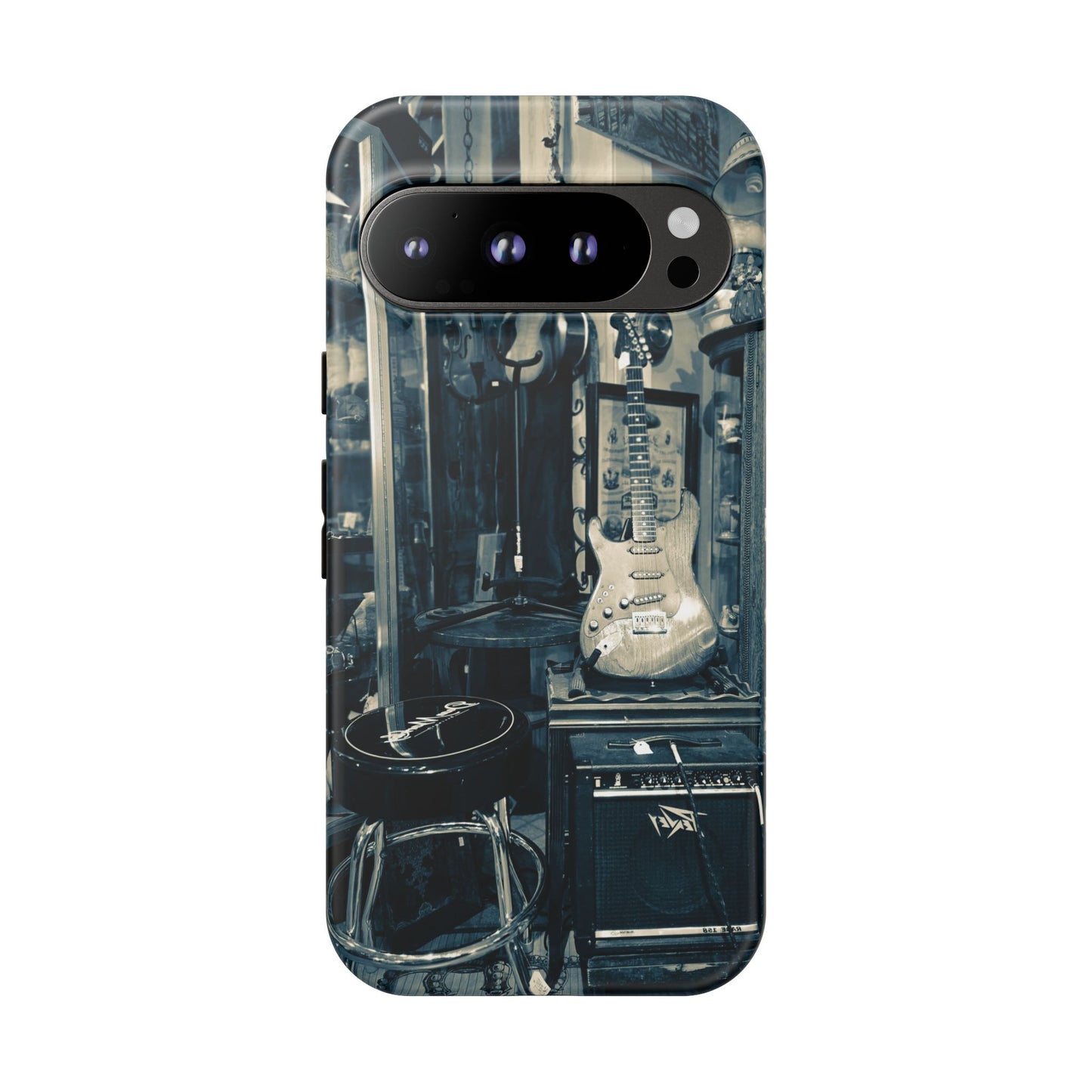 Guitar Vintage Phone Case, Tough Cases, Music Lover Gift, Rock & Roll Accessories, Unique Guitar Artwork, Phone Protection