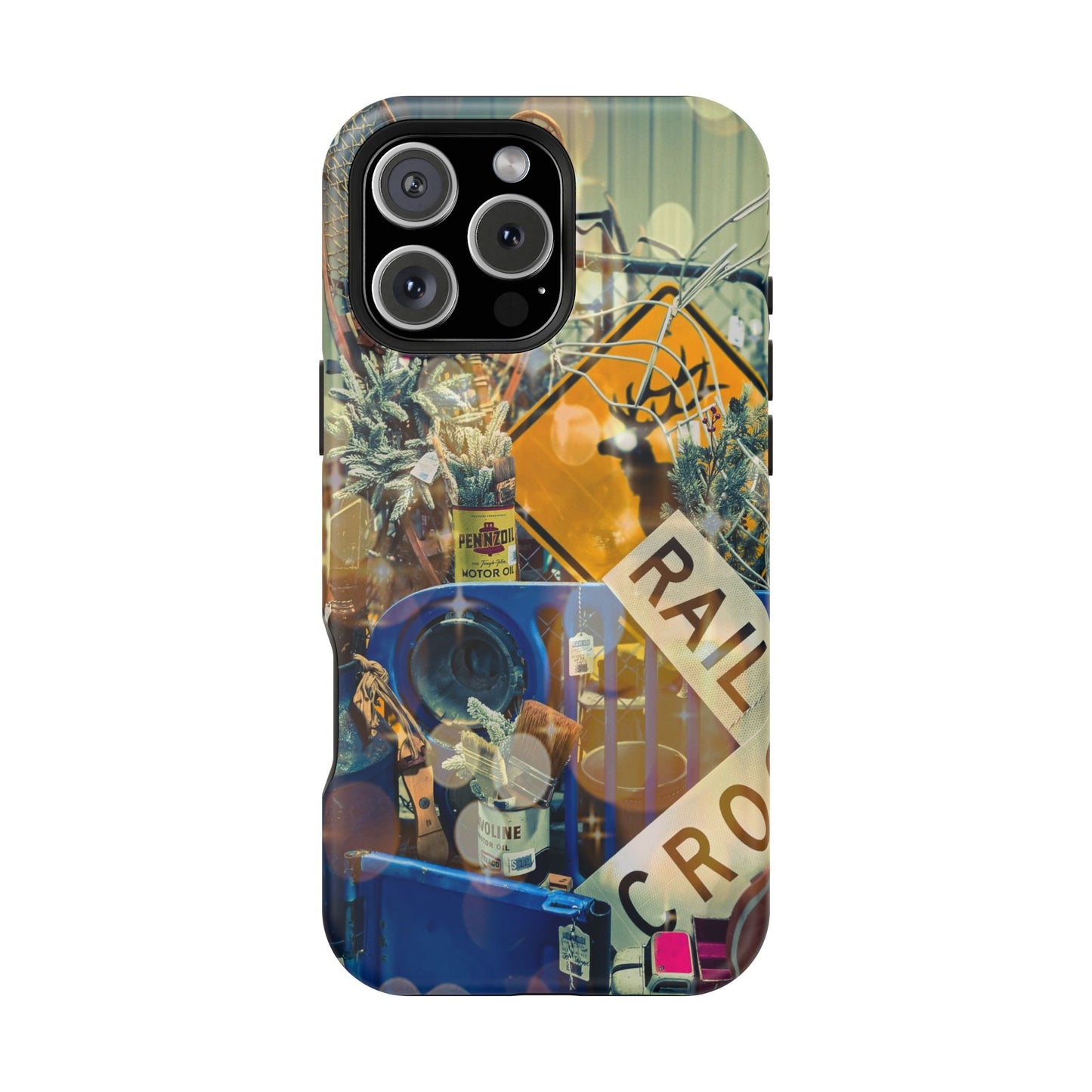 Vintage Railroad Crossing Collage Phone Case