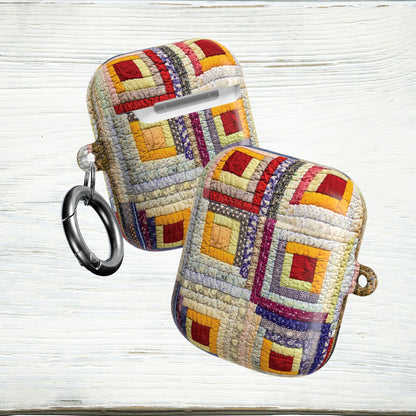 Vintage Log Cabin Quilt AirPods & AirPods Pro Case – Protective Cover