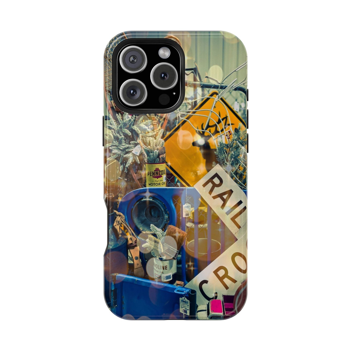 Vintage Railroad Crossing Collage Phone Case