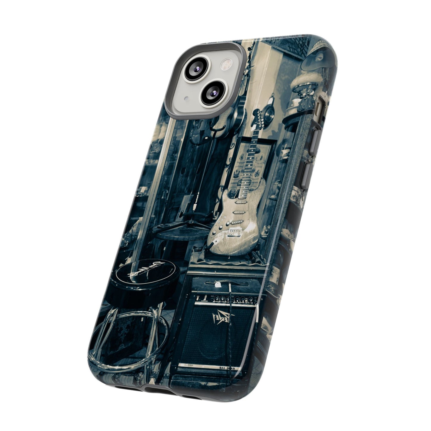 Guitar Vintage Phone Case, Tough Cases, Music Lover Gift, Rock & Roll Accessories, Unique Guitar Artwork, Phone Protection