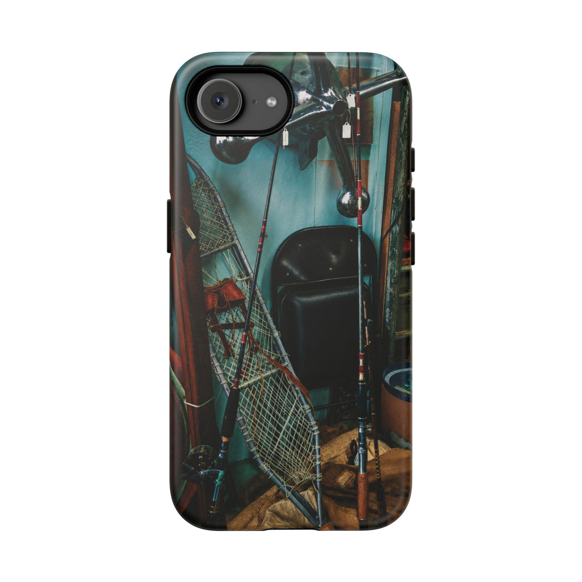 Vintage Fishing Gear Tough Phone Case – Dual-Layer Outdoorsman Cover
