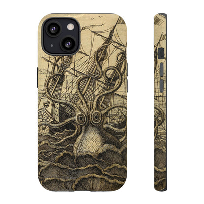 Vintage Kraken Tough Phone Case – Nautical Sea Monster Graphic