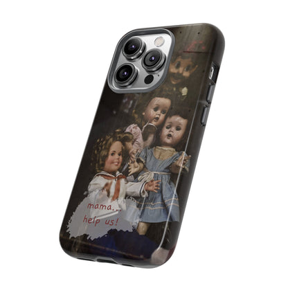 Personalized Creepy Doll Tough Phone Case – Gothic Vintage Graphic