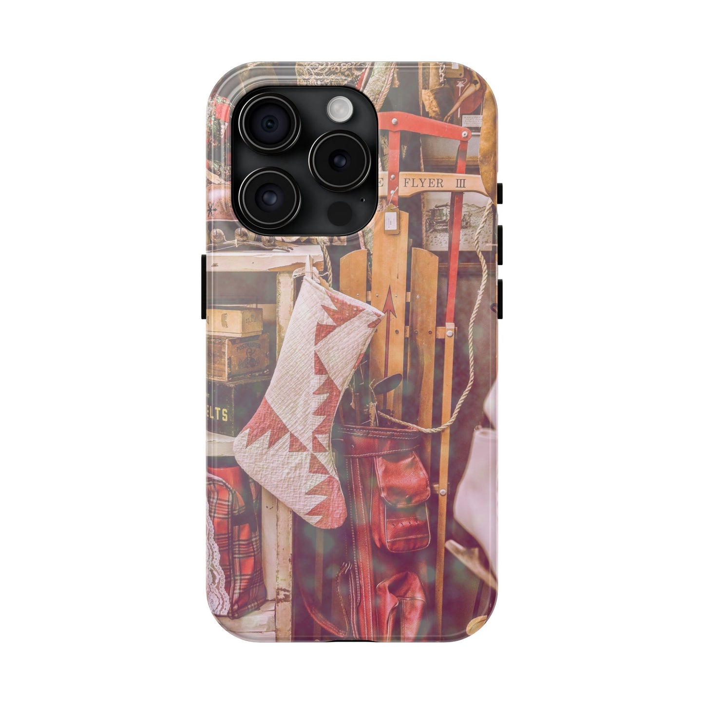 Vintage Ski Gear phone case | Retro winter sports collage