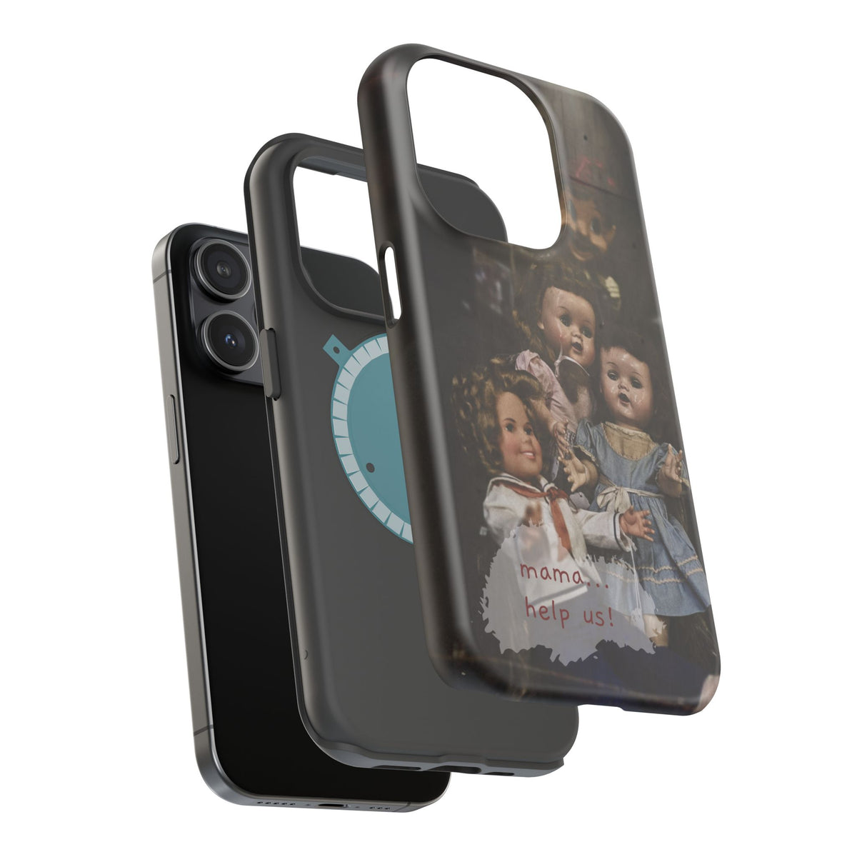 Personalized Creepy Doll MagSafe Tough Phone Case – Gothic Vintage Graphic