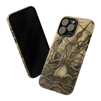 Vintage Kraken Tough Phone Case – Nautical Sea Monster Graphic