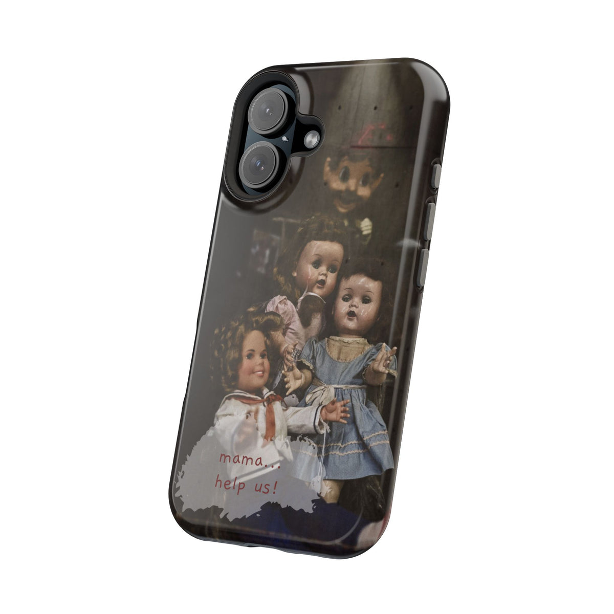 Personalized Creepy Doll MagSafe Tough Phone Case – Gothic Vintage Graphic