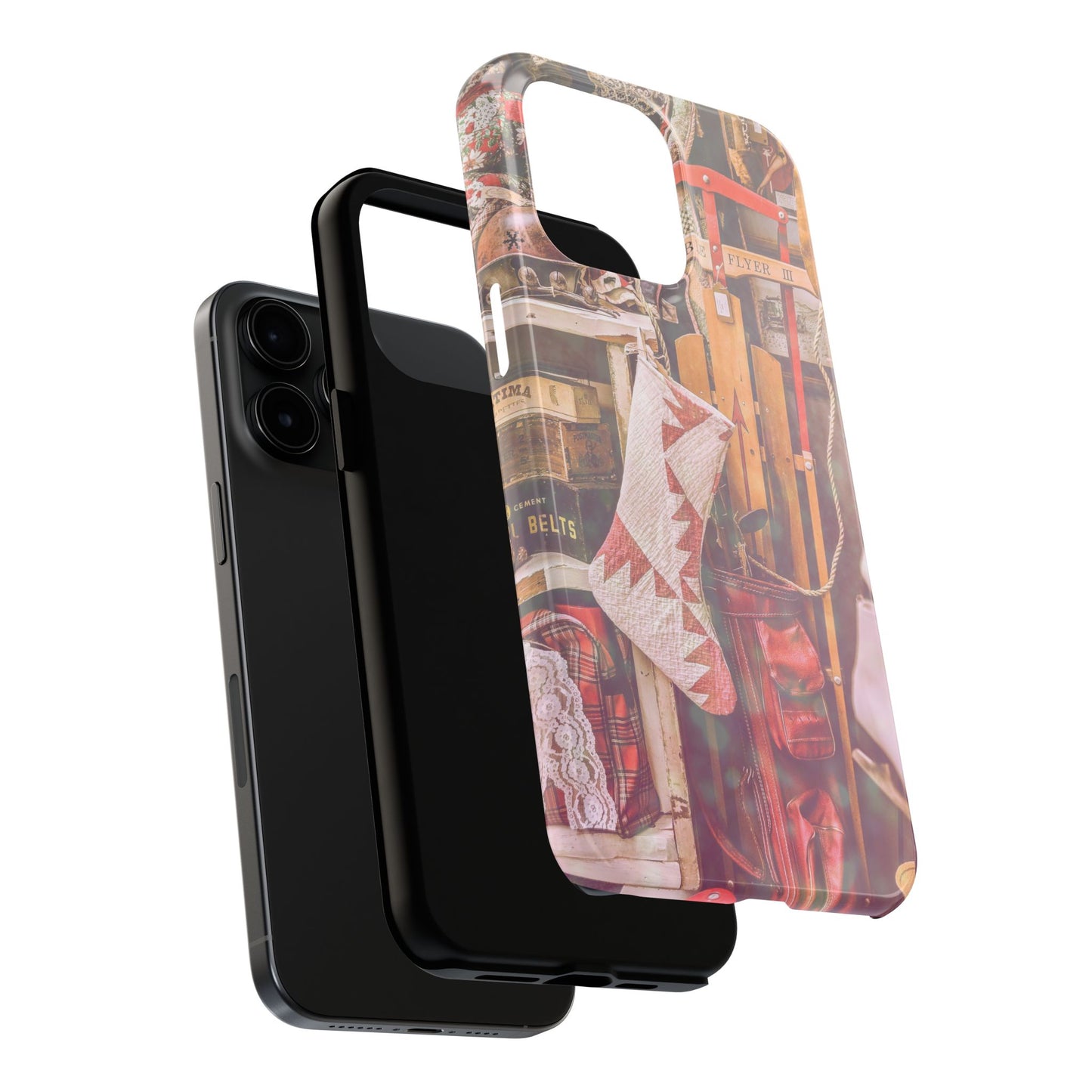 Vintage Ski Gear phone case | Retro winter sports collage